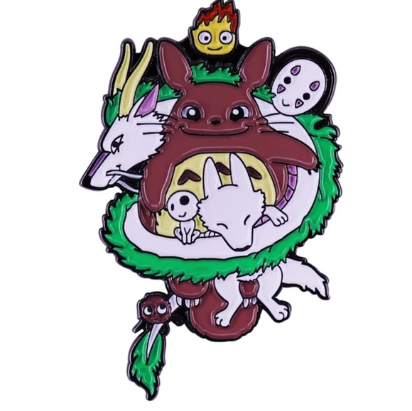 *2 for $13* Studio Ghibli Totoro & No-Face Kaonashi & Calcifer & Haku Enamel Pin - Picture 3 of 6